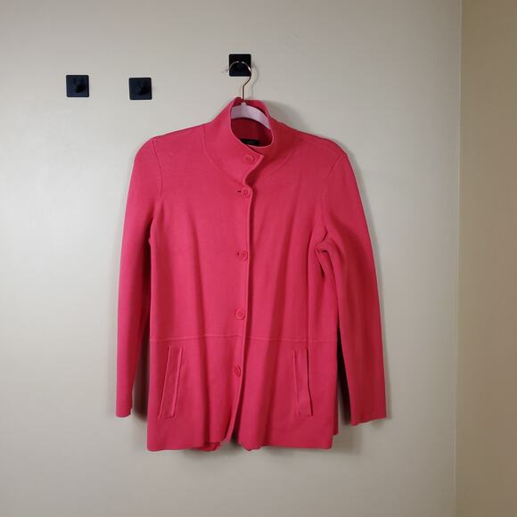 Talbots Women's Button-Up Long Sleeve Knit Cardigan Sweater in Pink Size XP - Picture 1 of 10